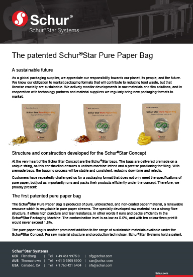 The patented Schur®Star Pure Paper Bag