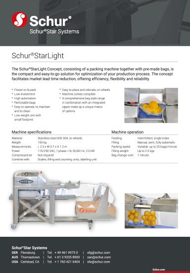 Schur®StarLight Food Applications