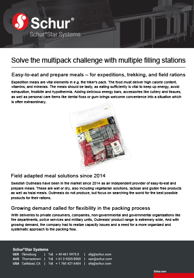 Outmeals: Solve the multipack challenge with multiple filling stations